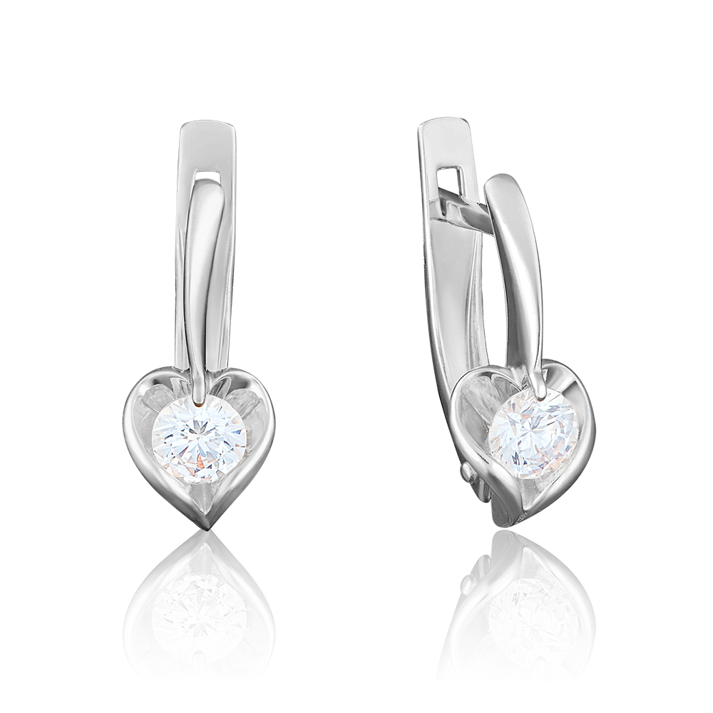 Серьги из золота 585 пробы с фианитом