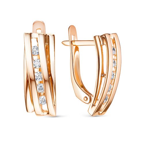 Серьги из золота 585 пробы с фианитом
