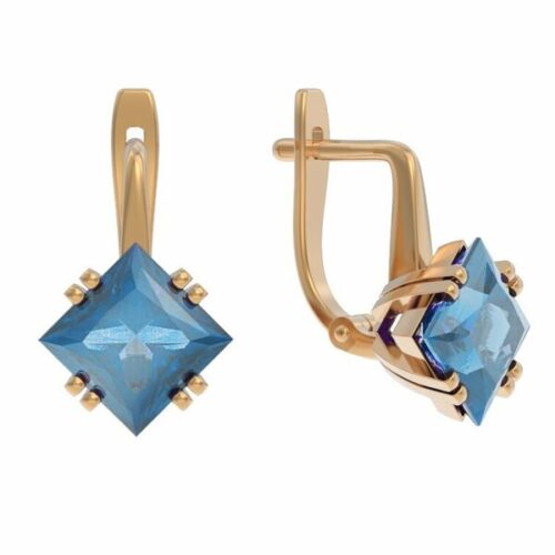 Серьги из золота 585 пробы с топазом