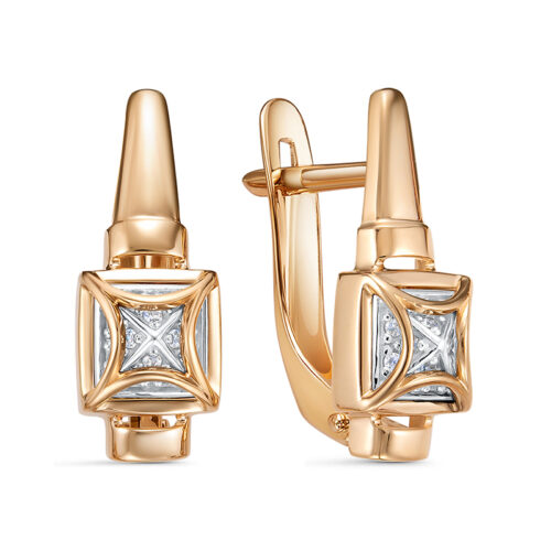 Серьги из золота 585 пробы с фианитом