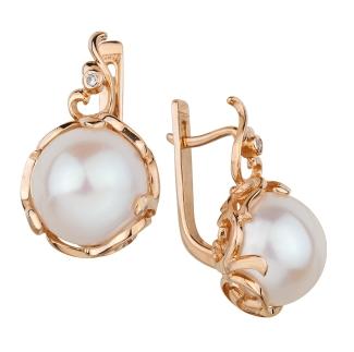 Серьги из золота 585 пробы с жемчугом