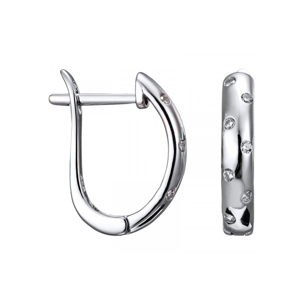 Серьги из серебра 925 пробы с фианитом