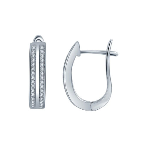 Серьги из серебра 925 пробы с фианитом
