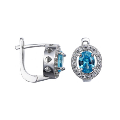 Серьги из серебра 925 пробы с фианитом