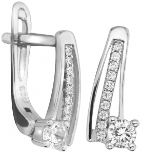 Серьги из серебра 925 пробы с фианитом