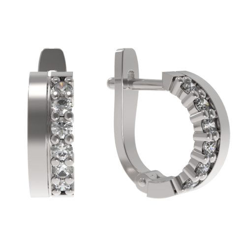 Серьги из серебра 925 пробы с фианитом