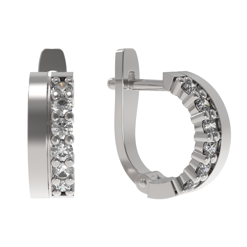 Серьги из серебра 925 пробы с фианитом
