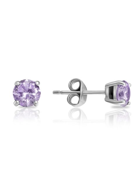 Серьги пусеты из серебра 925 пробы с фианитом