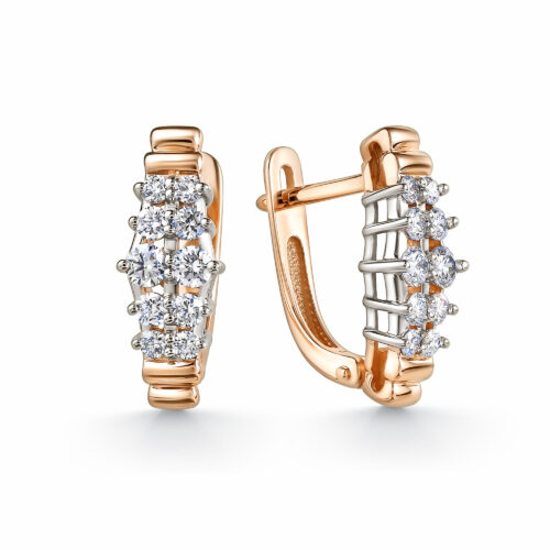 Серьги из золота 585 пробы с бриллиантом