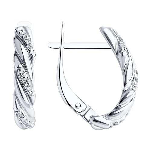 Серьги из золота 585 пробы с фианитом