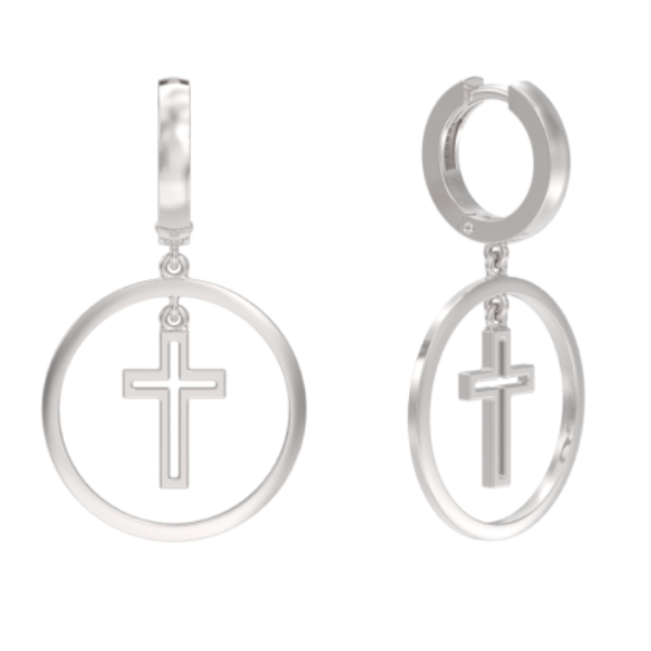 Серьги подвесные из серебра 925 пробы
