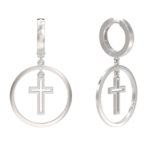 Серьги подвесные из серебра 925 пробы