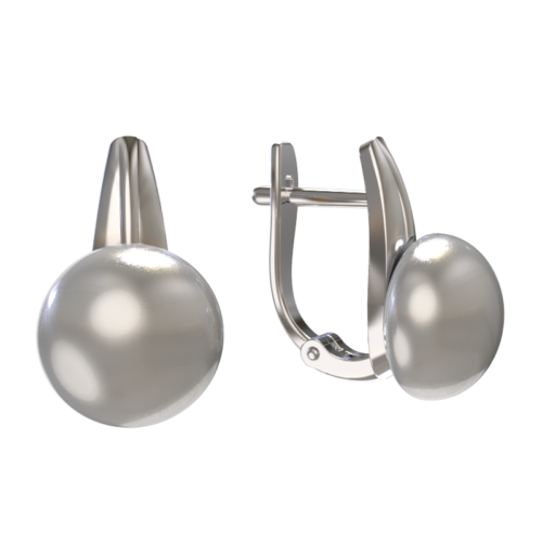 Серьги из серебра 925 пробы с жемчугом