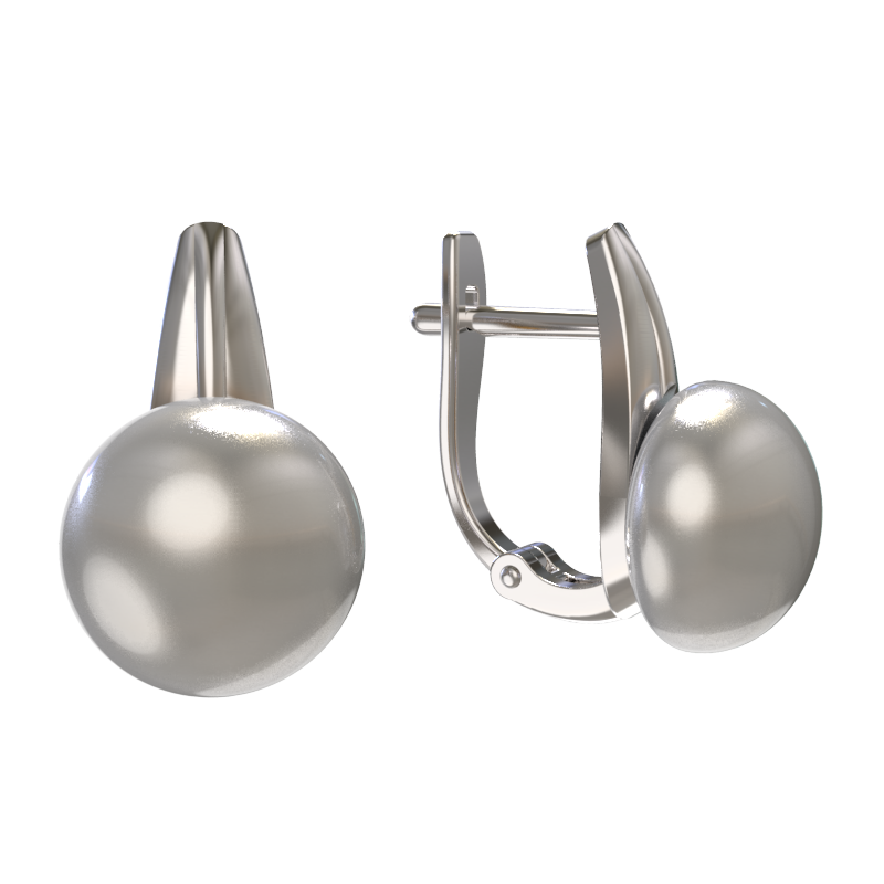 Серьги из серебра 925 пробы с жемчугом