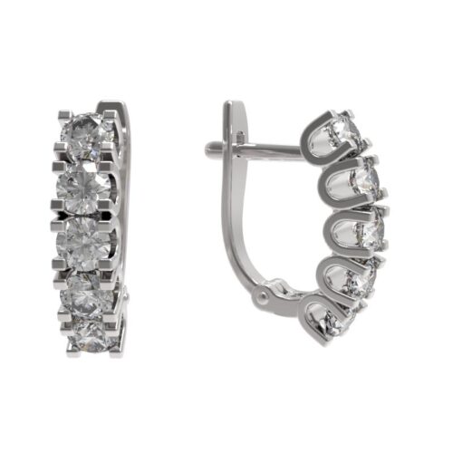 Серьги из серебра 925 пробы с фианитом