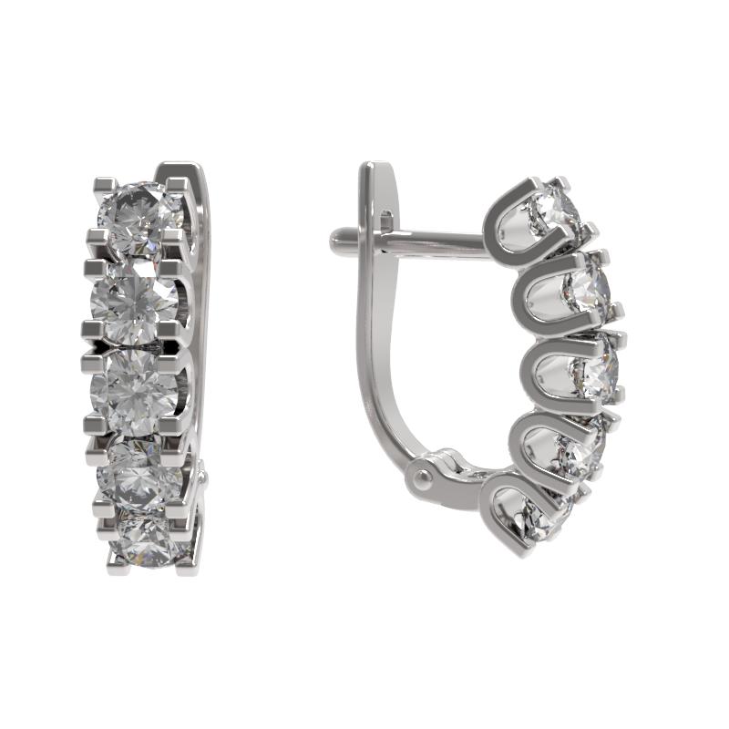 Серьги из серебра 925 пробы с фианитом