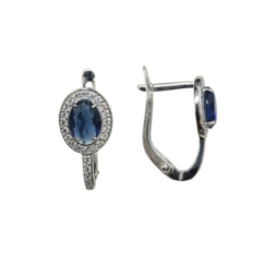 Серьги из серебра 925 пробы с фианитом