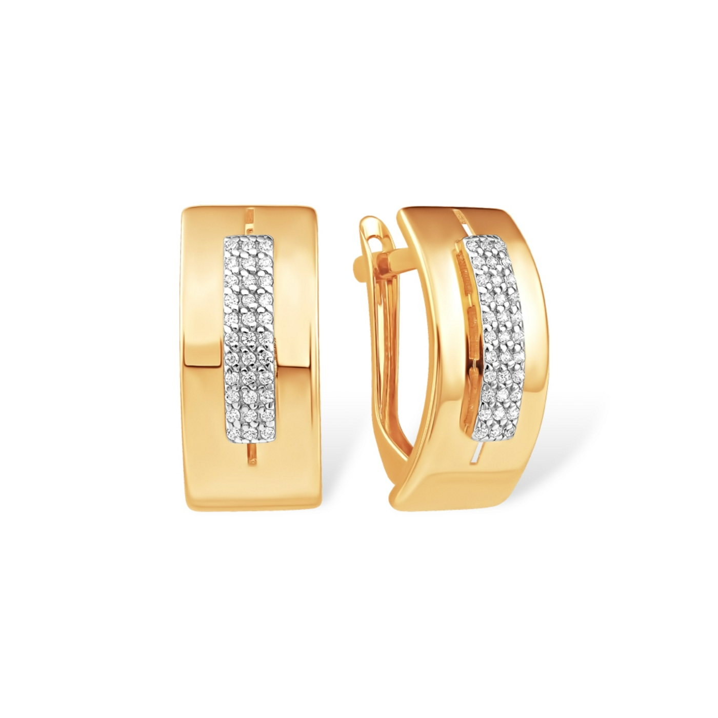 Серьги из золота 585 пробы с фианитом