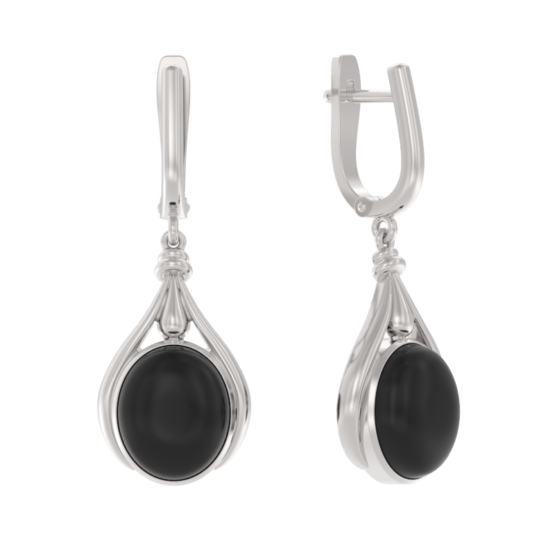 Серьги подвесные из серебра 925 пробы