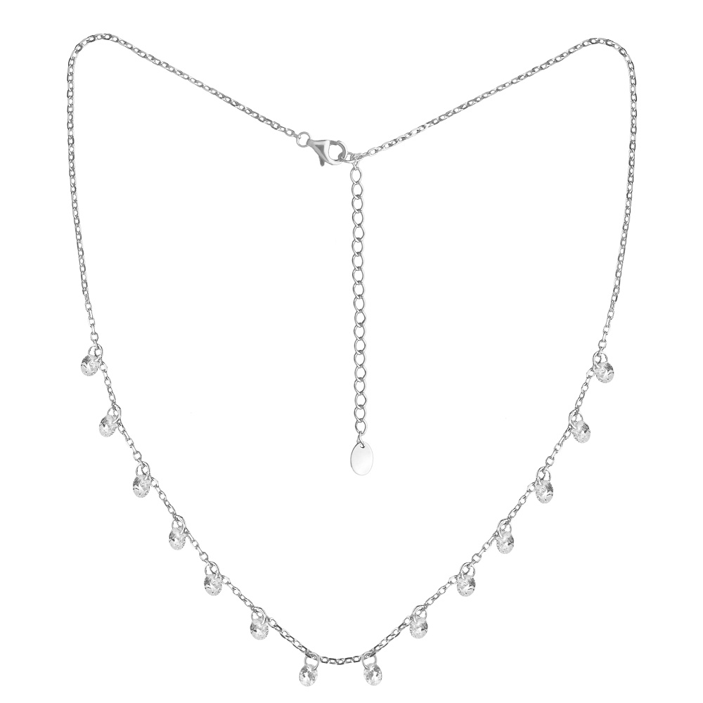 Колье из серебра 925 пробы с фианитом