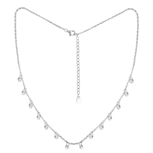 Колье из серебра 925 пробы с фианитом