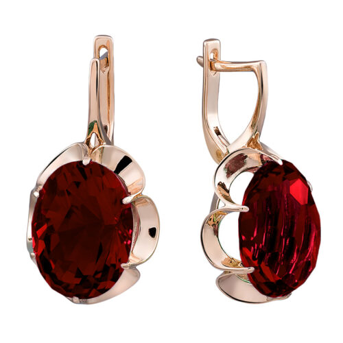 Серьги из золота 585 пробы с гранатом