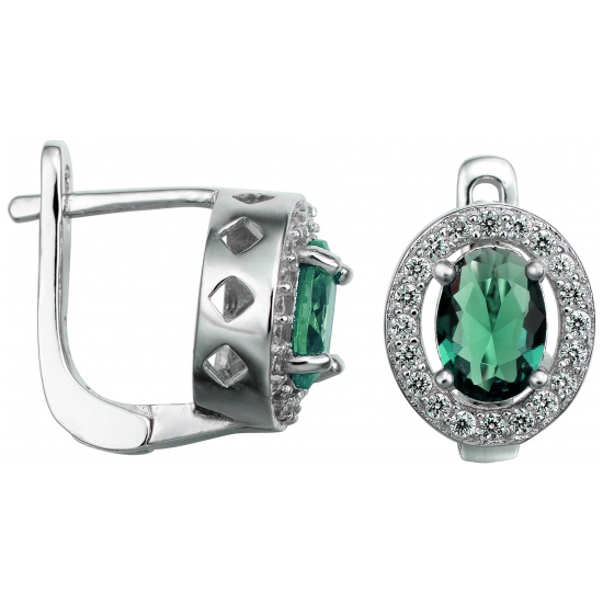 Серьги из серебра 925 пробы с кварцем