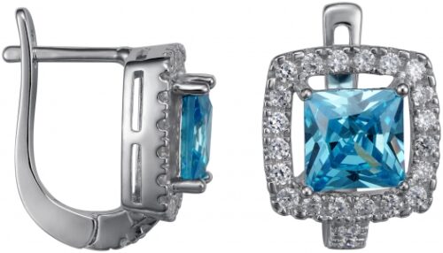 Серьги из серебра 925 пробы с фианитом