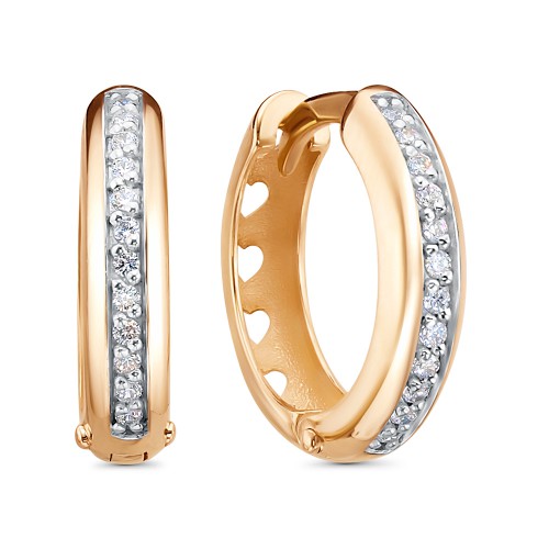 Серьги из золота 585 пробы с фианитом