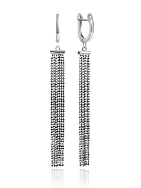 Серьги подвесные из серебра 925 пробы