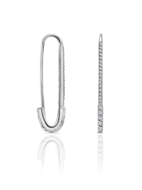 Серьги из серебра 925 пробы с фианитом
