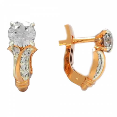 Серьги из золота 585 пробы с фианитом