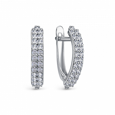 Серьги из серебра 925 пробы с фианитом
