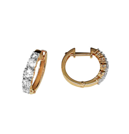Серьги из золота 585 пробы с фианитом