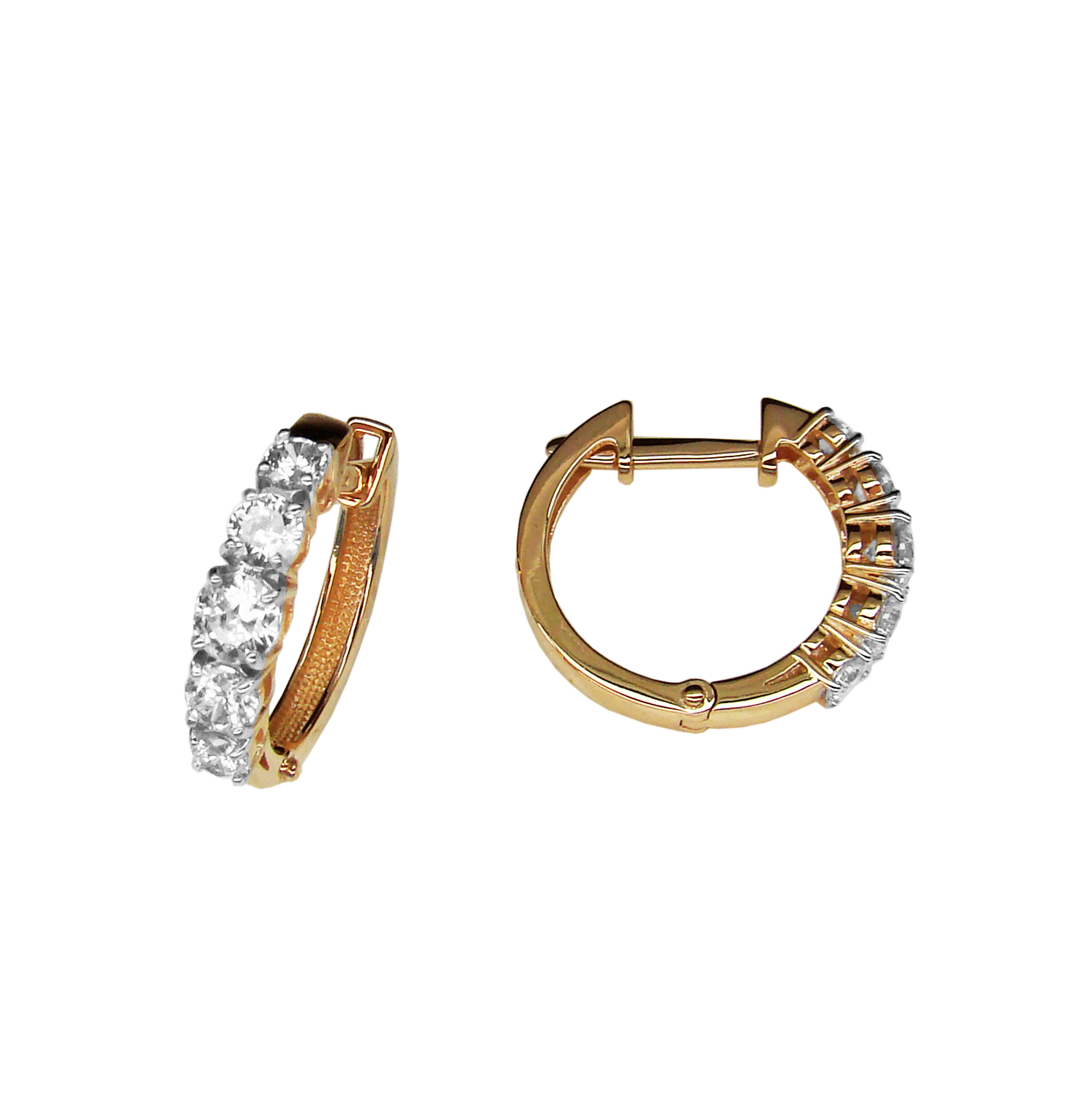 Серьги из золота 585 пробы с фианитом