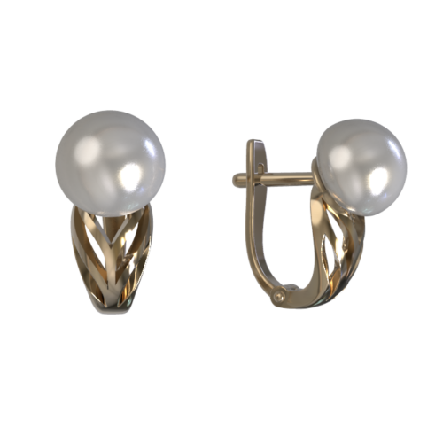 Серьги из золота 585 пробы с жемчугом
