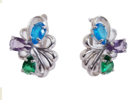 Серьги из серебра 925 пробы с фианитом