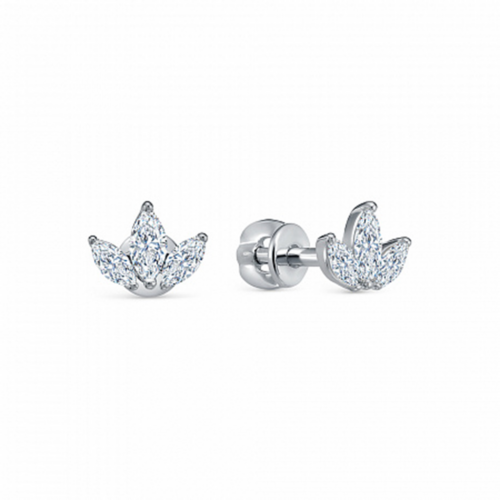 Серьги пусеты из серебра 925 пробы с фианитом