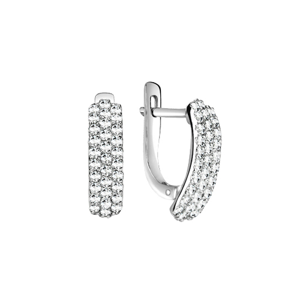 Серьги из серебра 925 пробы с фианитом