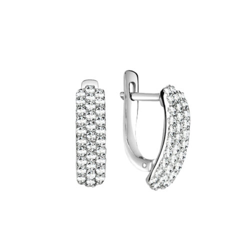 Серьги из серебра 925 пробы с фианитом
