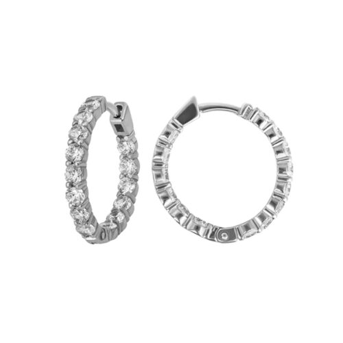 Серьги конго из серебра 925 пробы с фианитом