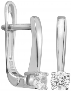 Серьги из серебра 925 пробы с фианитом