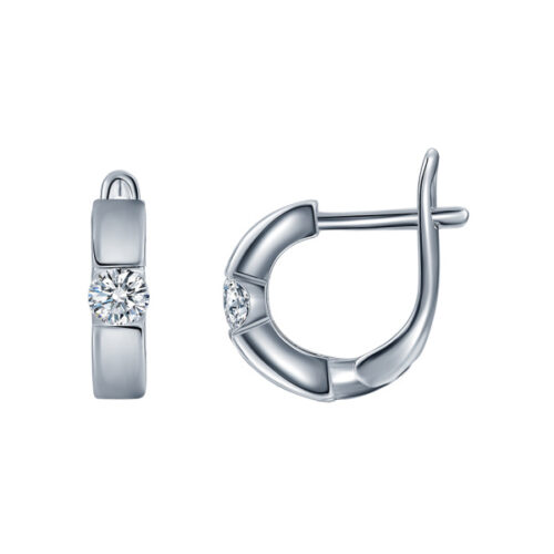 Серьги из серебра 925 пробы с фианитом