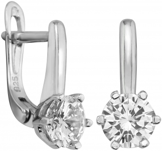 Серьги из серебра 925 пробы с фианитом