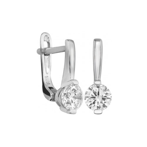 Серьги из серебра 925 пробы с фианитом