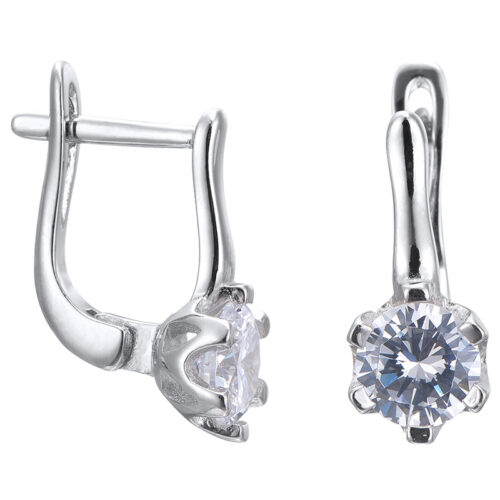 Серьги из серебра 925 пробы с фианитом