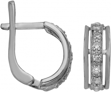 Серьги из серебра 925 пробы с фианитом
