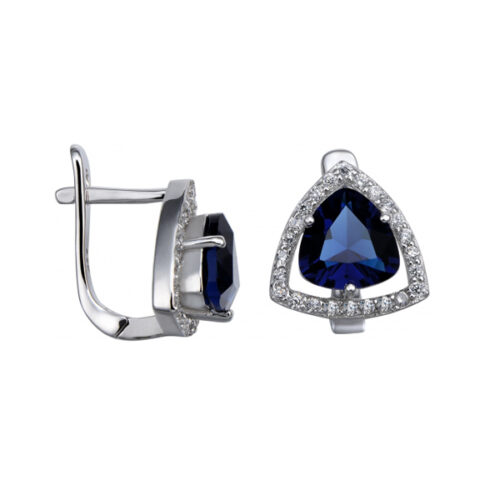 Серьги из серебра 925 пробы с фианитом