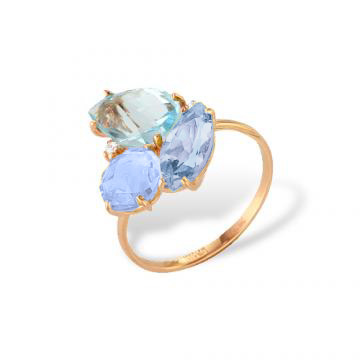 Кольцо из золота 585 пробы с топазом