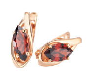Серьги из серебра 925 пробы с гранатом